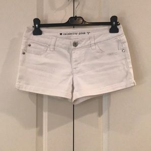 Celebrity Pink White Denim Shorts